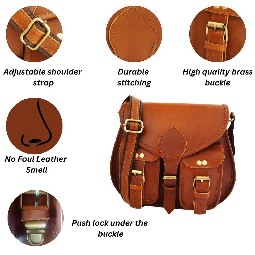 Elegant Tan Leather Hobo Bag - Picture 4 of 7